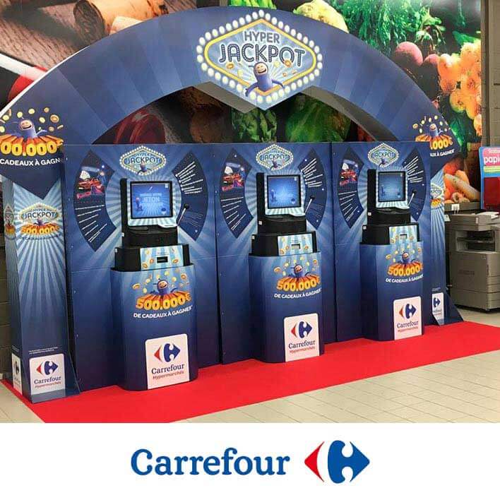 animation borne jackpot jeu carrefour