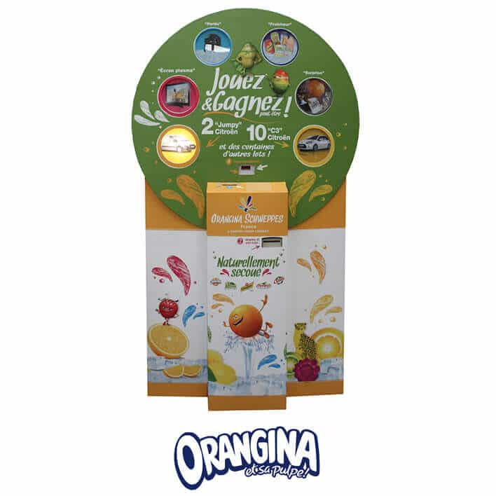 borne de jeu promotion marque orangina