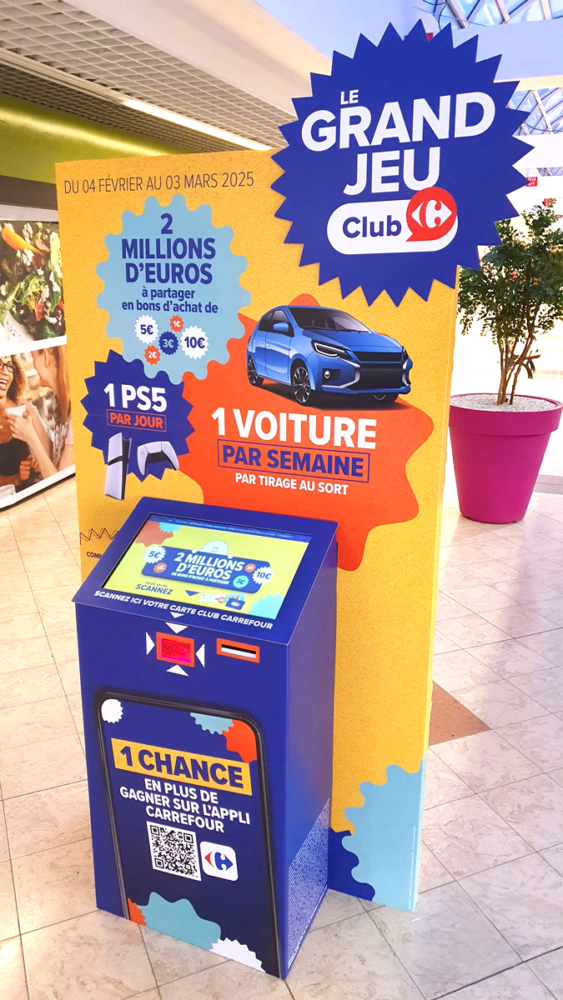Borne d’animation interactive et digitale marketing permettant de collecter des données clients, générer des leads qualifiés et optimiser vos stratégies marketing.