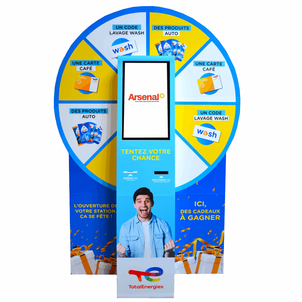 Borne roue de la chance - roue de la fortune - jeux marketing Jackpot