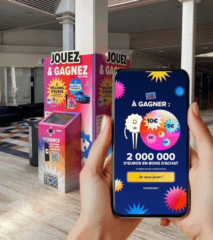 Borne d’animation interactive et digitale marketing permettant de collecter des données clients, générer des leads qualifiés et optimiser vos stratégies marketing.