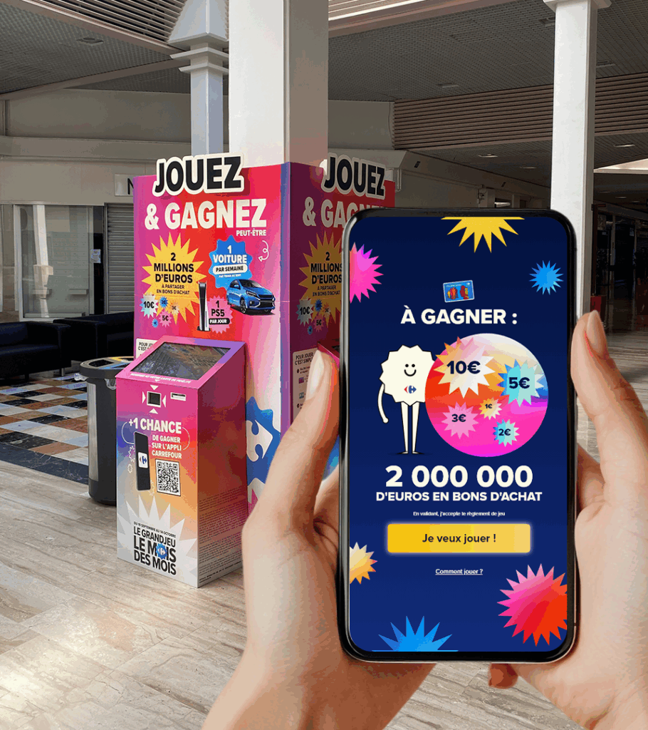 Borne d’animation interactive et digitale marketing permettant de collecter des données clients, générer des leads qualifiés et optimiser vos stratégies marketing.