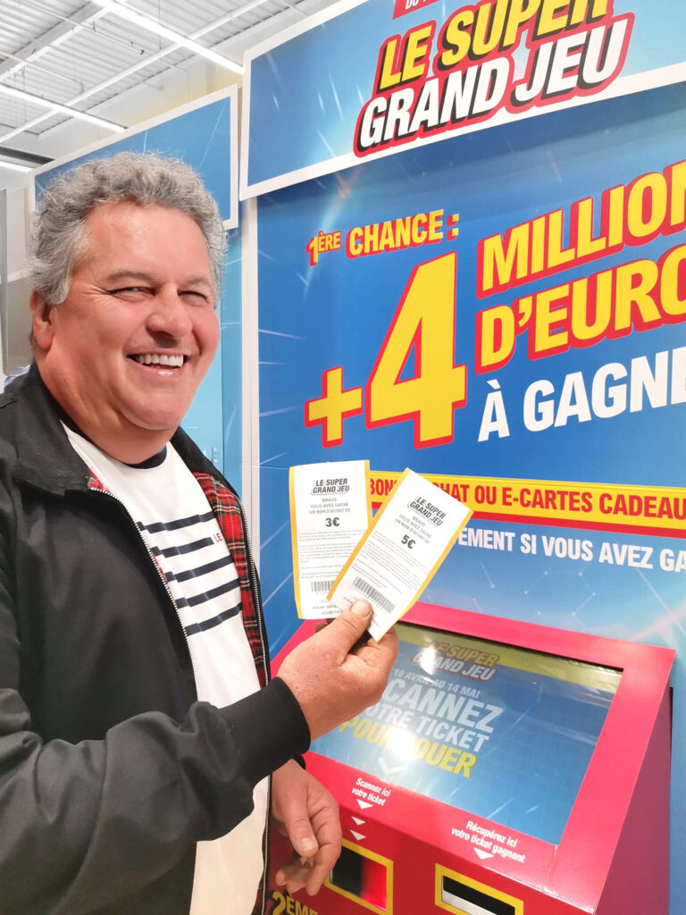 ticket gagnant borne de jeu