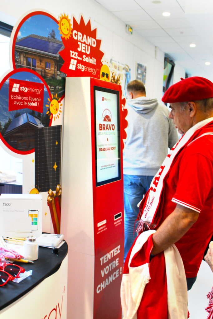 Borne d’animation interactive et digitale marketing permettant de collecter des données clients, générer des leads qualifiés et optimiser vos stratégies marketing.