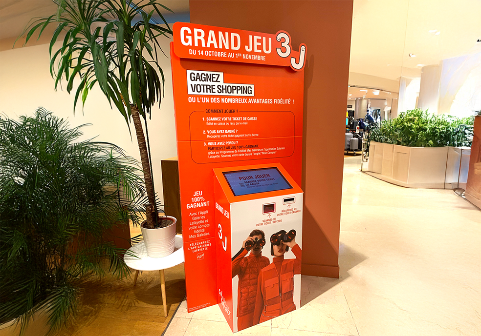 gagner votre shopping en magasin avec une borne de jeu interactive