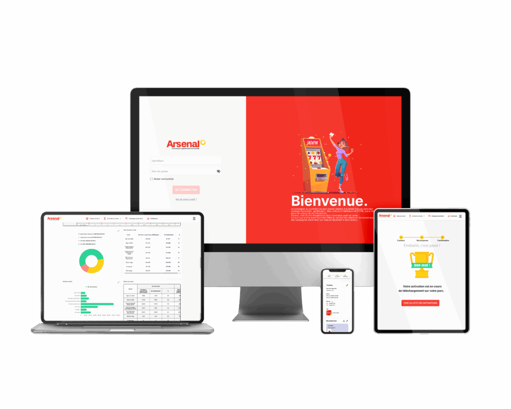 Plateforme SaaS pour piloter vos solutions marketing : gestion de bornes interactives, data, KPI, campagnes email & SMS, et analyse avancée des données.