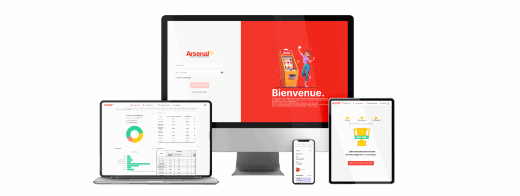 Plateforme SaaS pour piloter vos solutions marketing&nbsp;: gestion de bornes interactives, data, KPI, campagnes email & SMS, et analyse avancée des données.