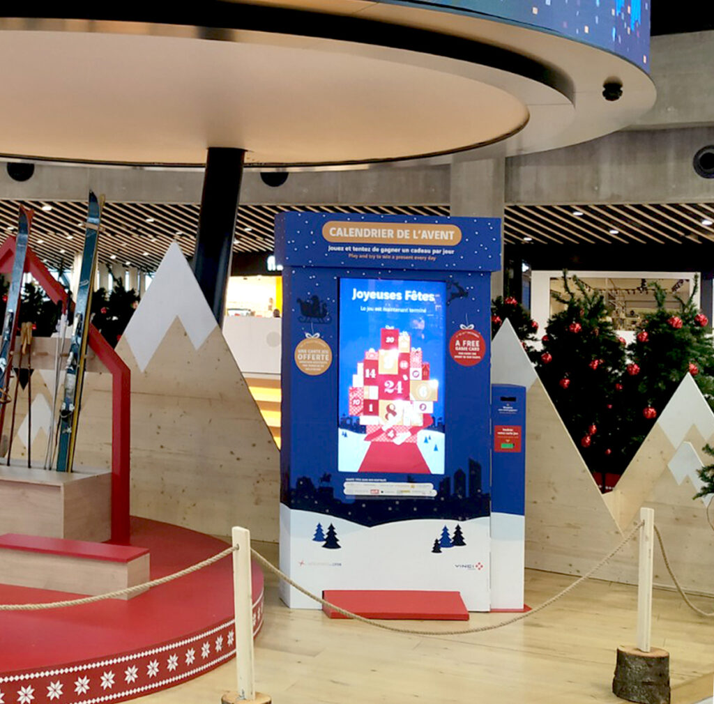 Borne d’animation interactive et digitale marketing permettant de collecter des données clients, générer des leads qualifiés et optimiser vos stratégies marketing.