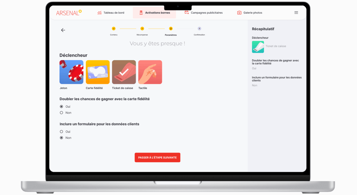 Location borne de jeu concours magasin Plateforme SaaS pour piloter vos solutions marketing : gestion de bornes interactives, data, KPI, campagnes email & SMS, et analyse avancée des données.