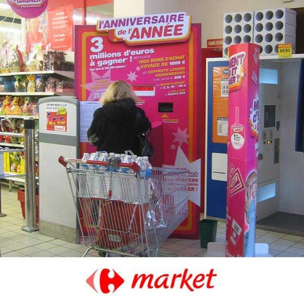 borne animation carrefour market