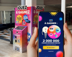 Location borne de jeu concours magasin Borne d’animation interactive et digitale marketing permettant de collecter des données clients, générer des leads qualifiés et optimiser vos stratégies marketing.