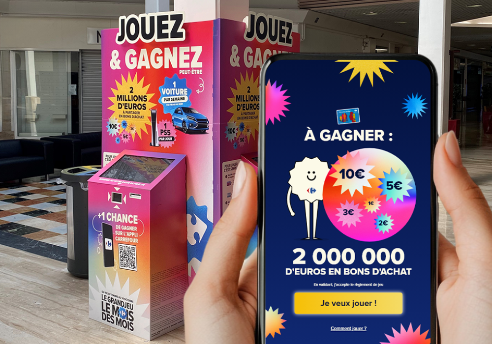 Borne d’animation interactive et digitale marketing permettant de collecter des données clients, générer des leads qualifiés et optimiser vos stratégies marketing.